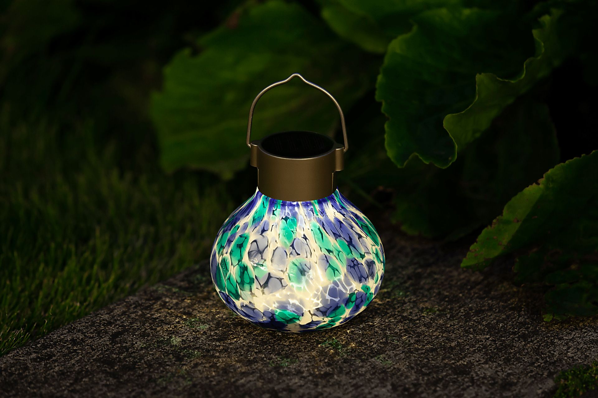 Wigly Trail Outdoor Blue Solar Lantern - Image 18