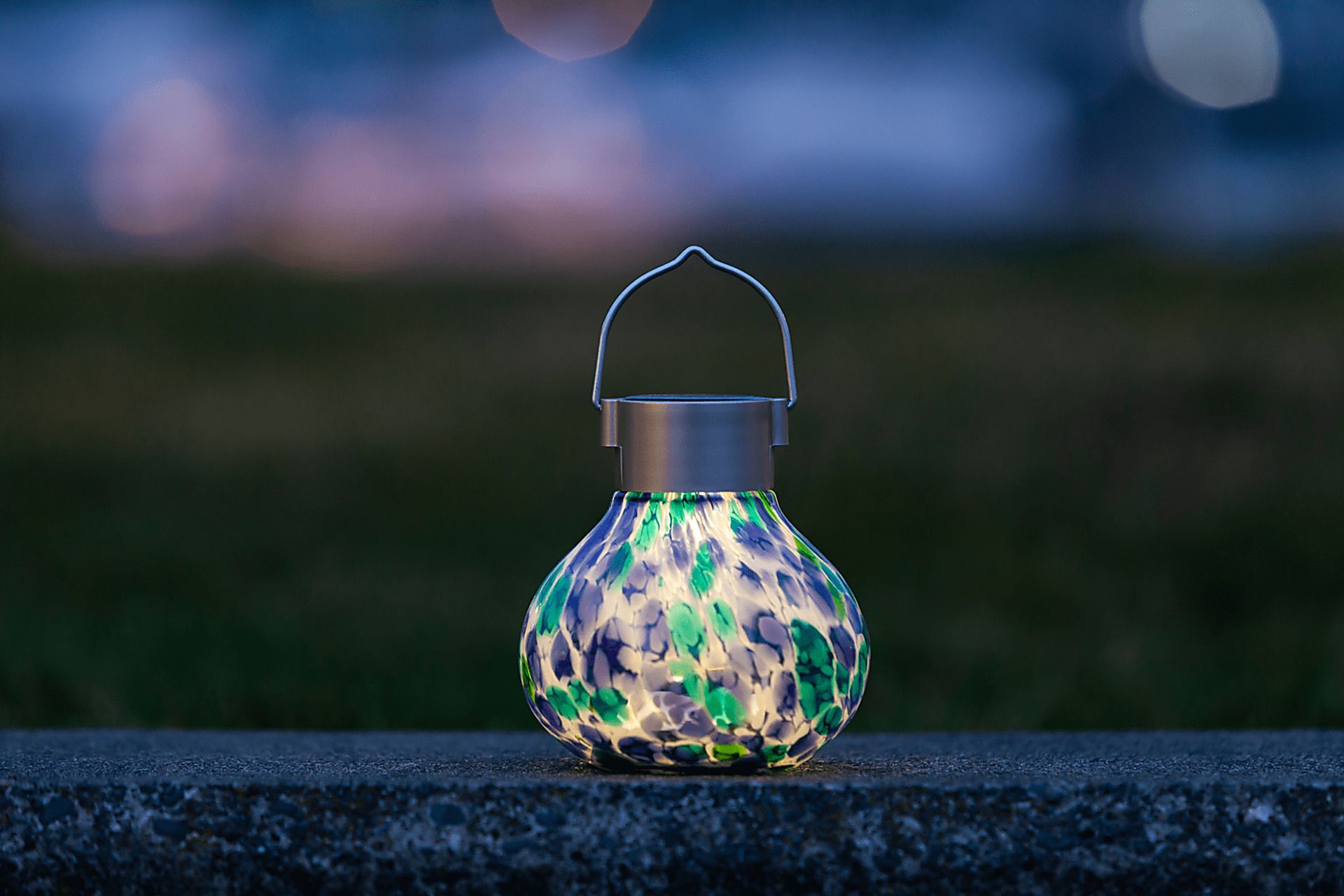 Wigly Trail Outdoor Blue Solar Lantern - Image 22