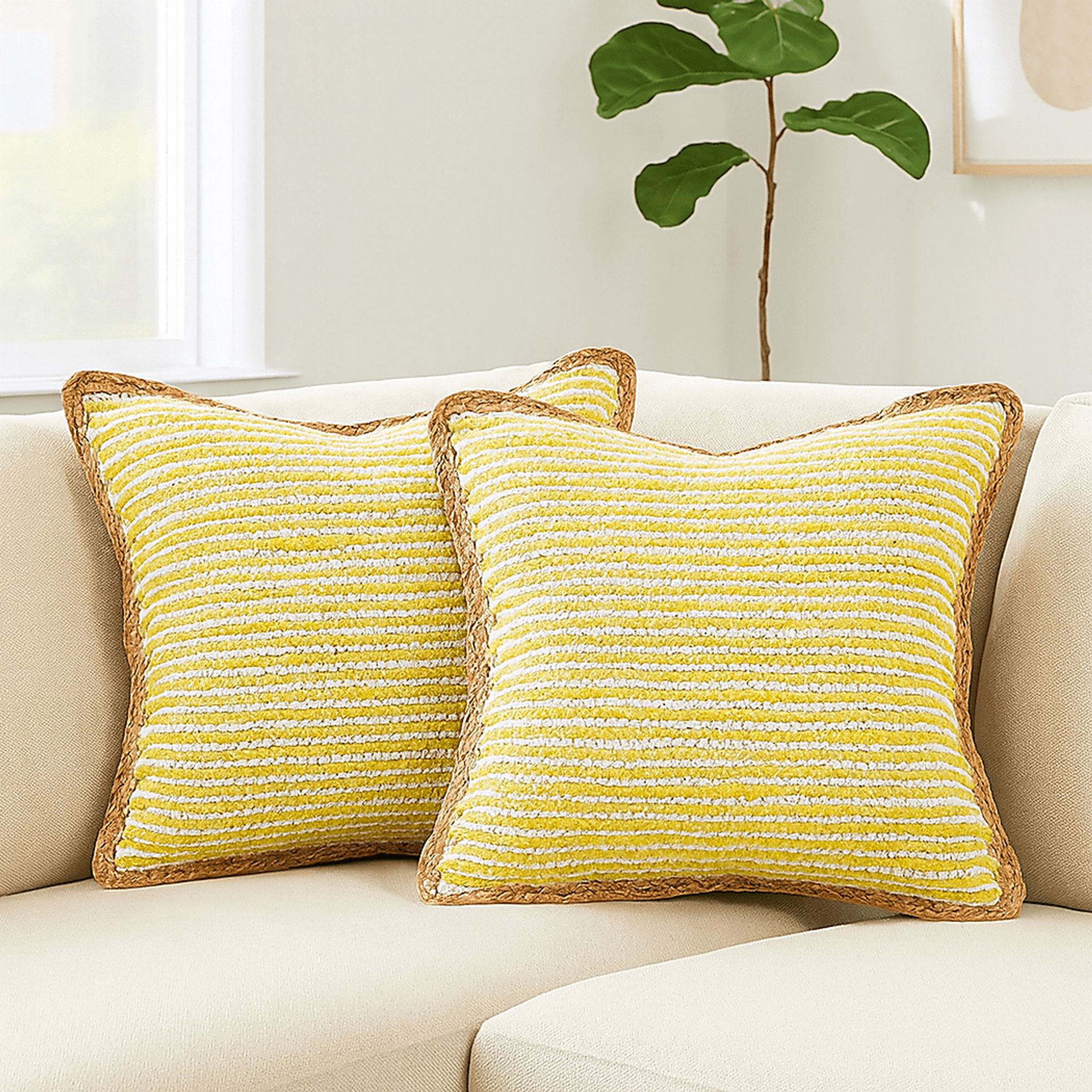 Wihara Yellow Pillow, Set of 2 - Image 2