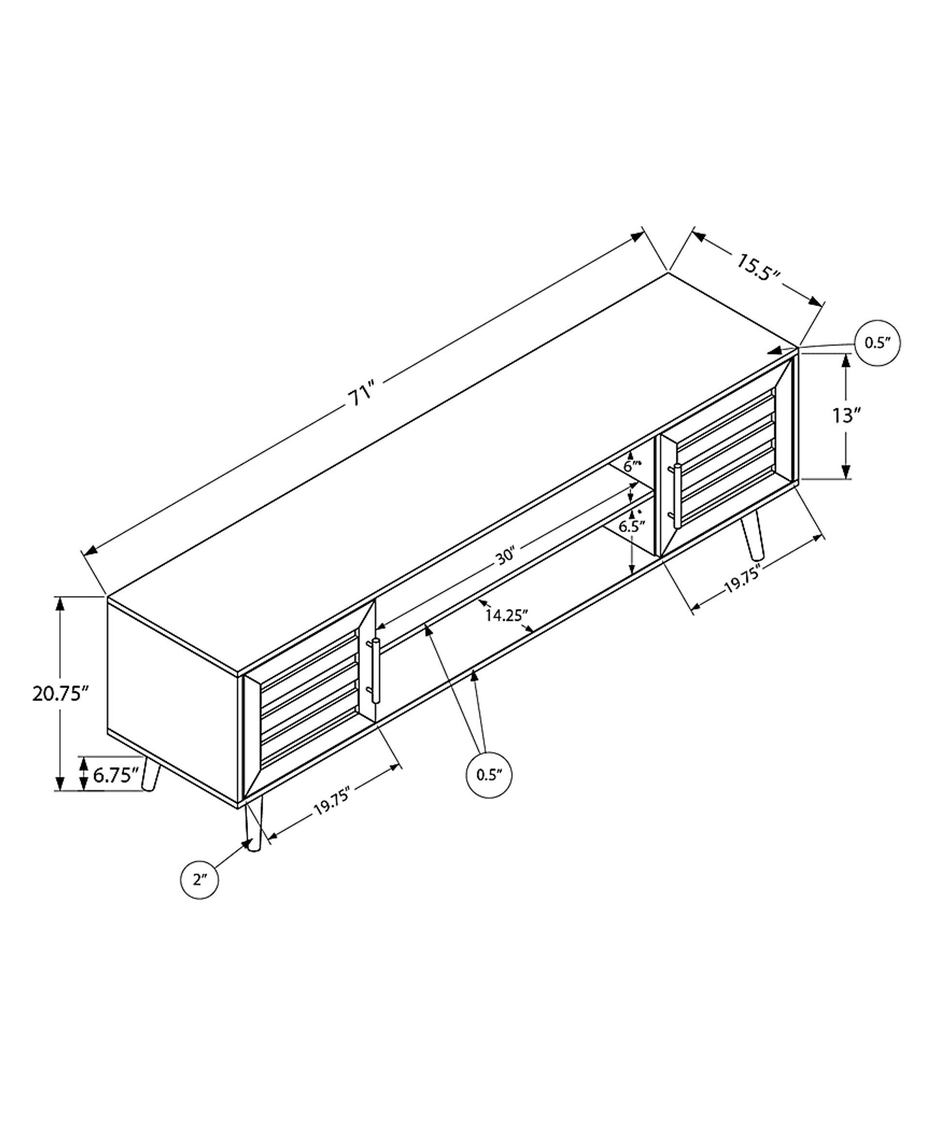 Wihone Black 72 in. Console - Image 3