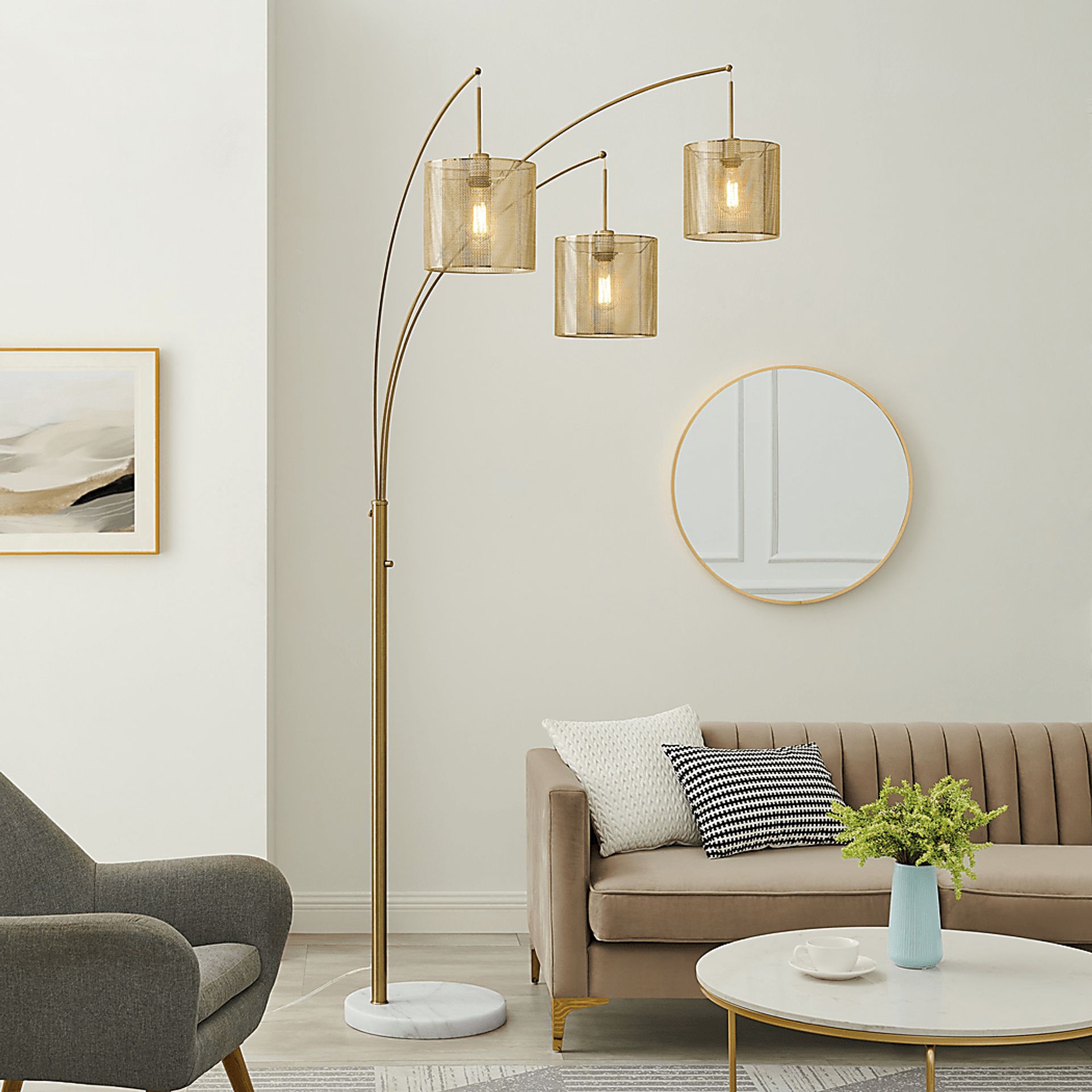 Wilana Shade Brass Floor Lamp - Image 2