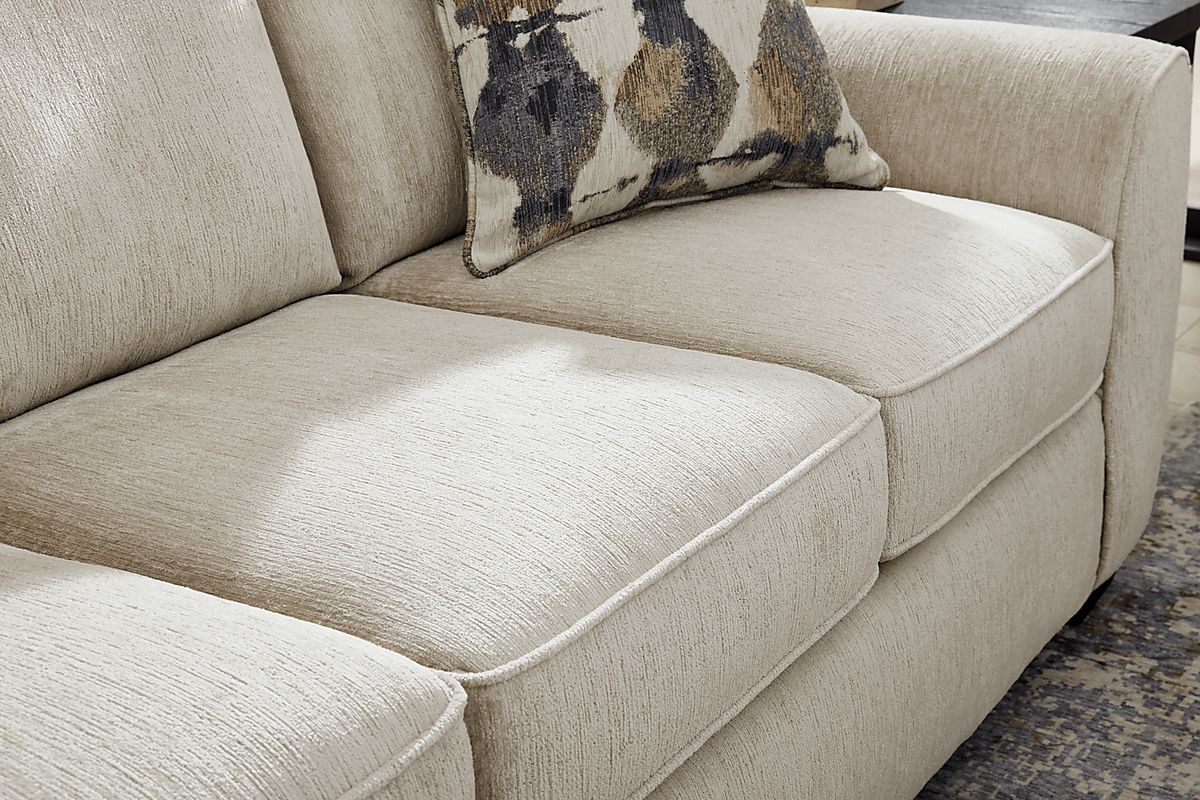 Wilcox 7 Pc Beige Chenille Fabric Premium Sleeper Living Room Set With ...