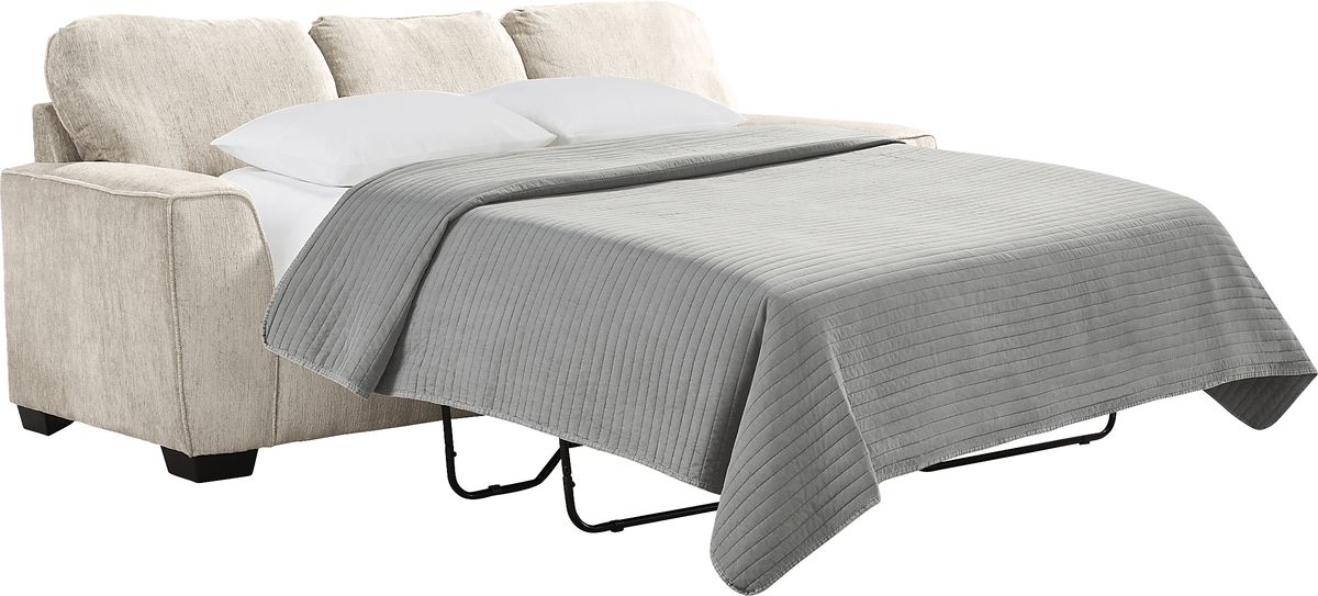 Wilcox 7 Pc Beige Chenille Fabric Sleeper Living Room Set With Sleeper ...