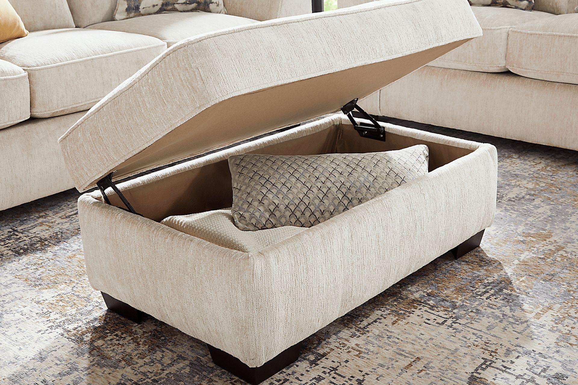 Wilcox Beige Storage Ottoman - Image 4