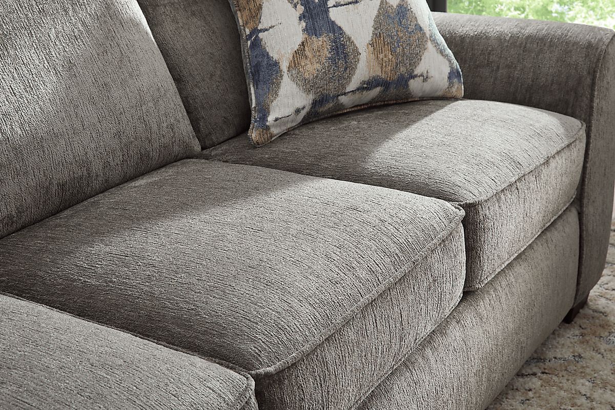 Wilcox 7 Pc Gray Chenille Fabric Premium Sleeper Living Room Set With ...