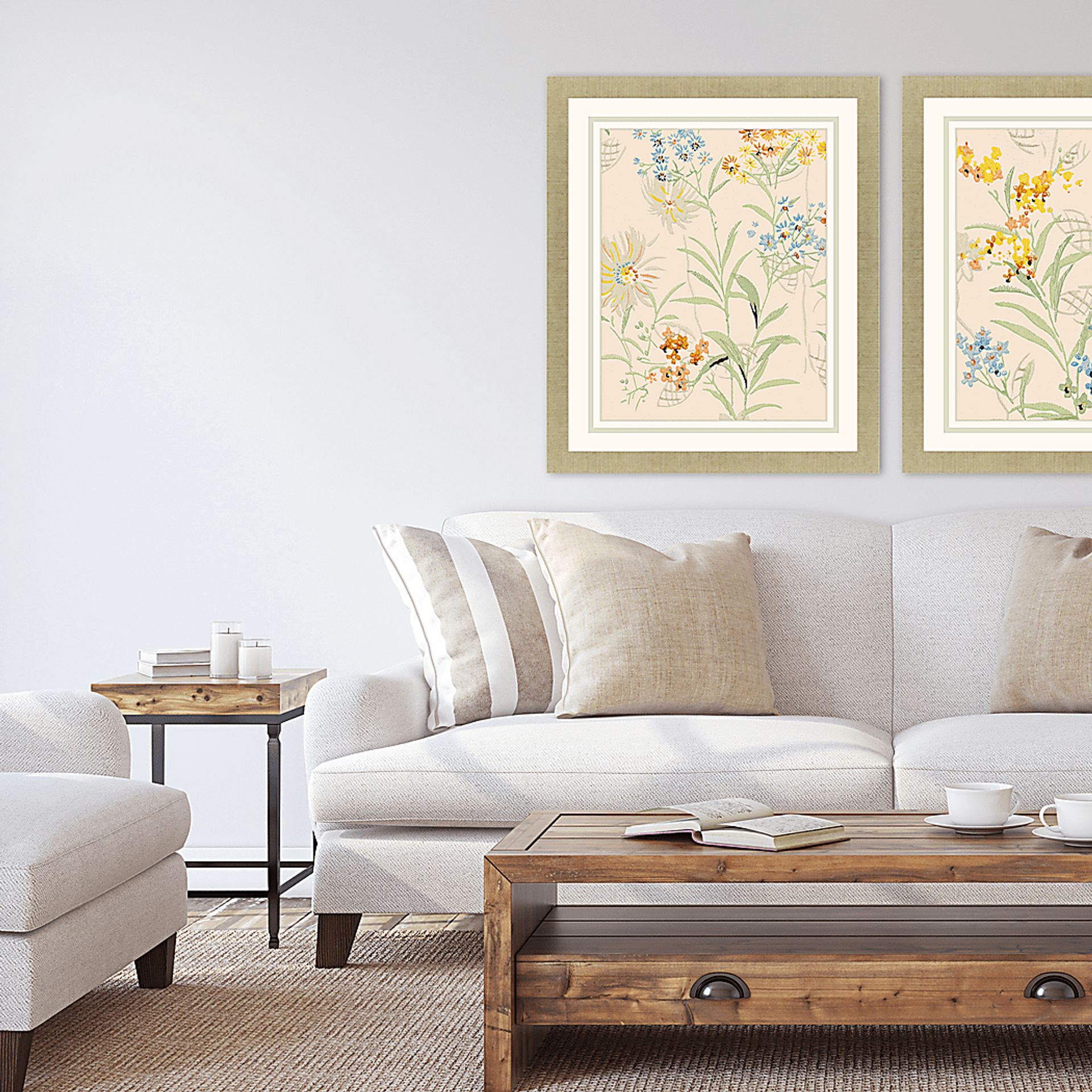 Wild Flower Symphony I Green Framed Artwork - Image 2