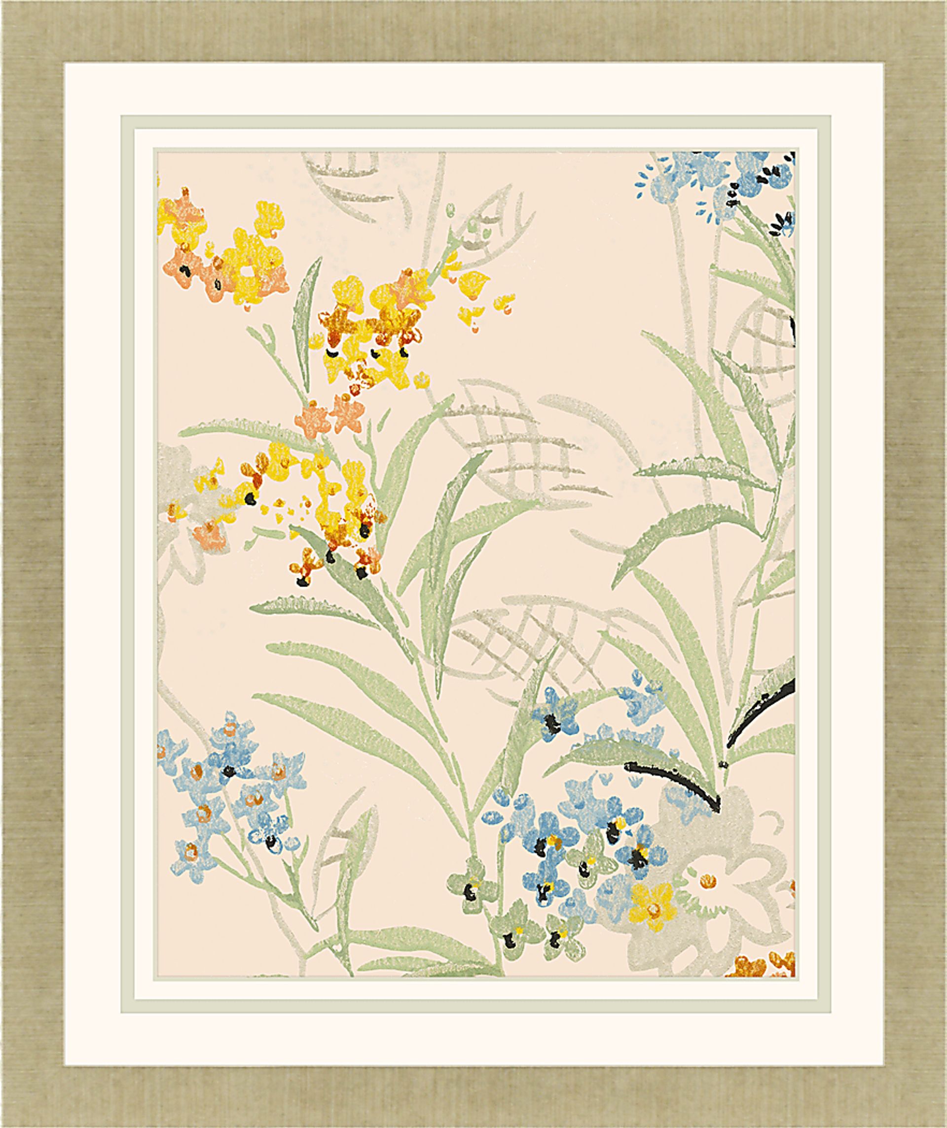 Wild Flower Symphony II Green Framed Artwork - Image 1