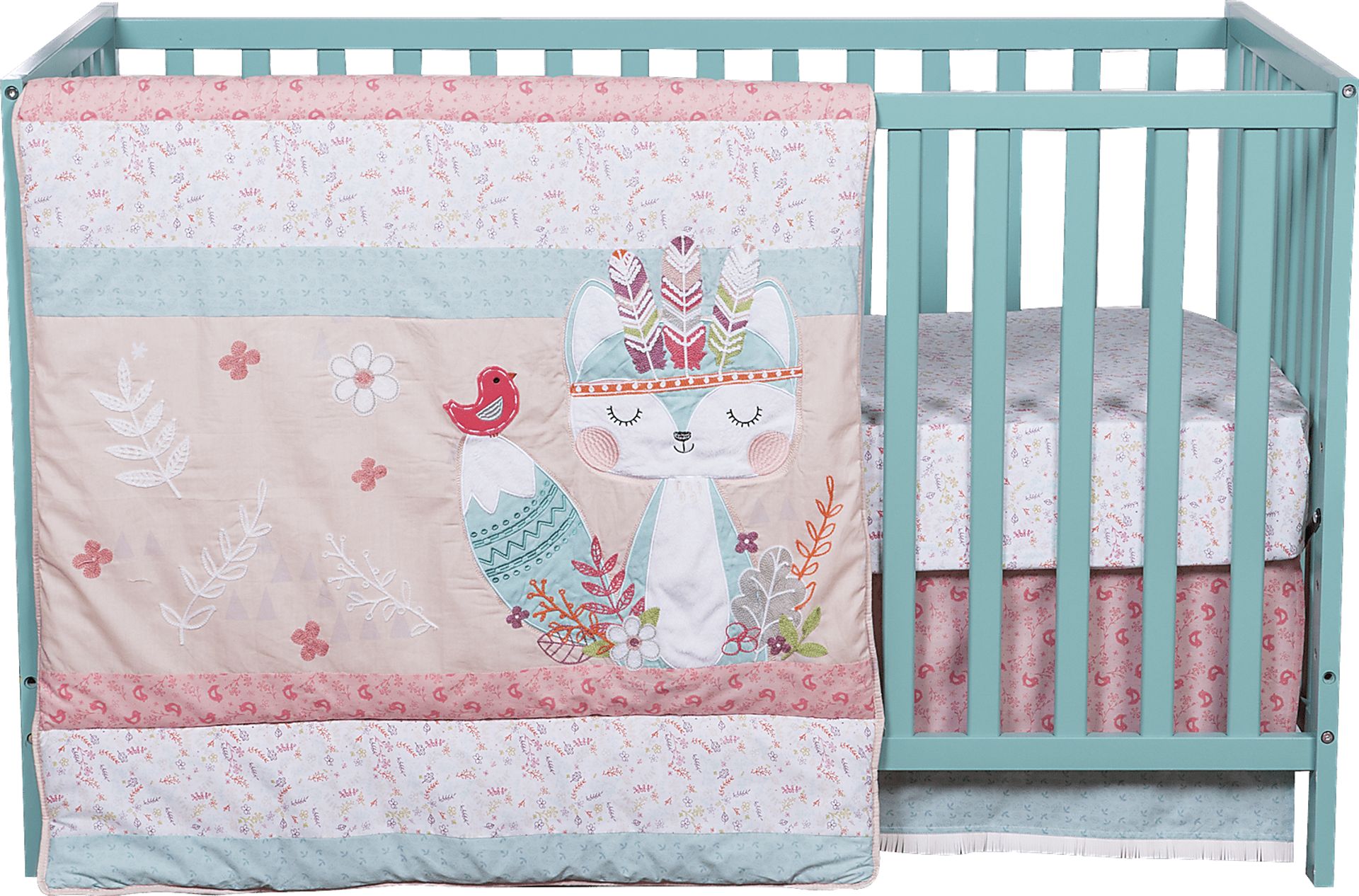 Wild Forever Pink 3 Pc Baby Bedding Set - Image 1