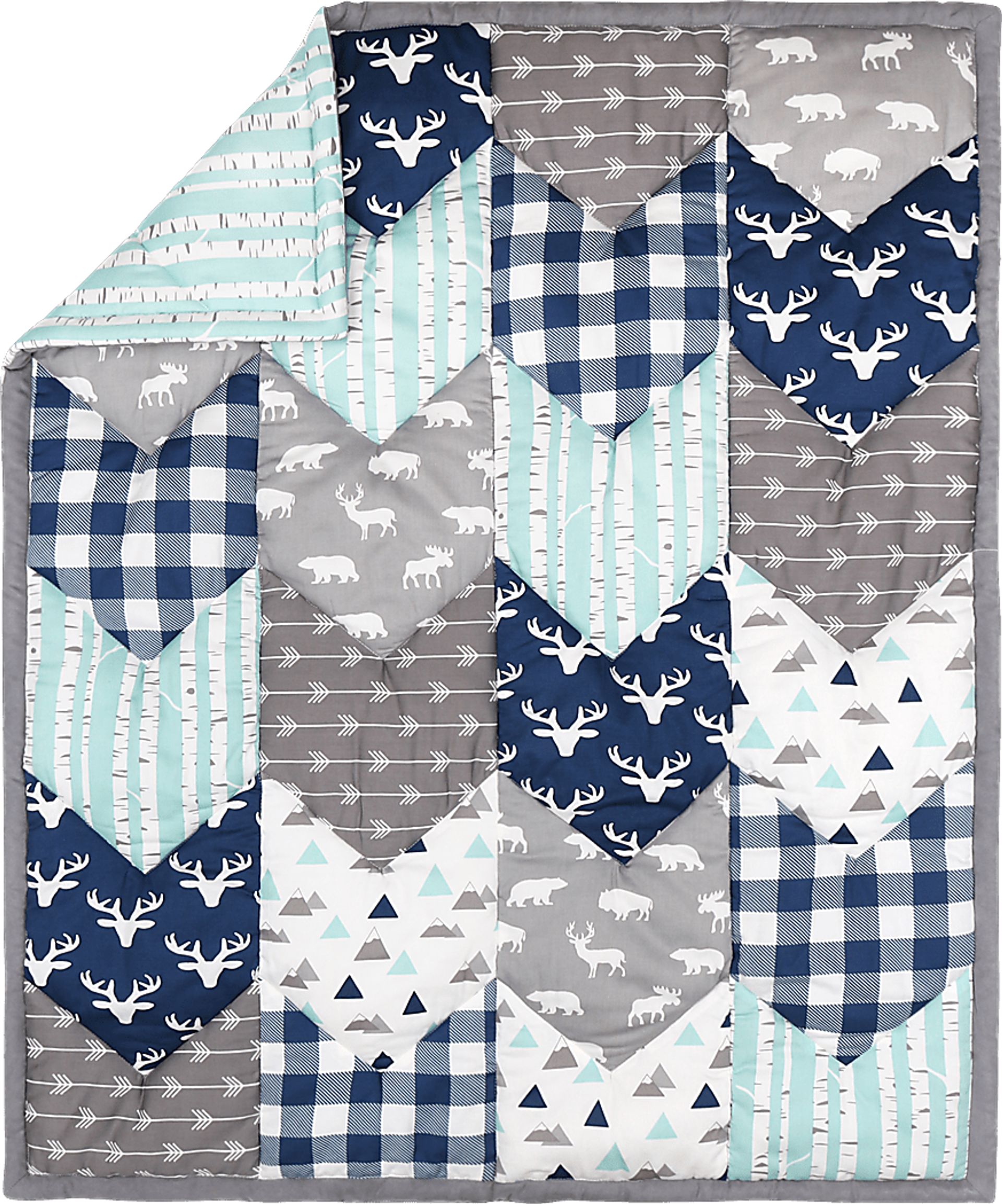 Wilderness Dreams Blue 3 Pc Baby Bedding Set - Image 2
