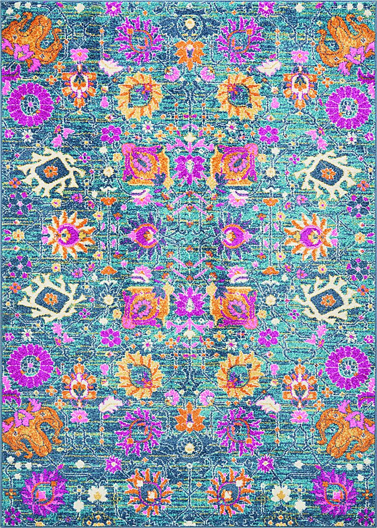 Kids Wildflower Blue 3'9 x 5'9 Rug