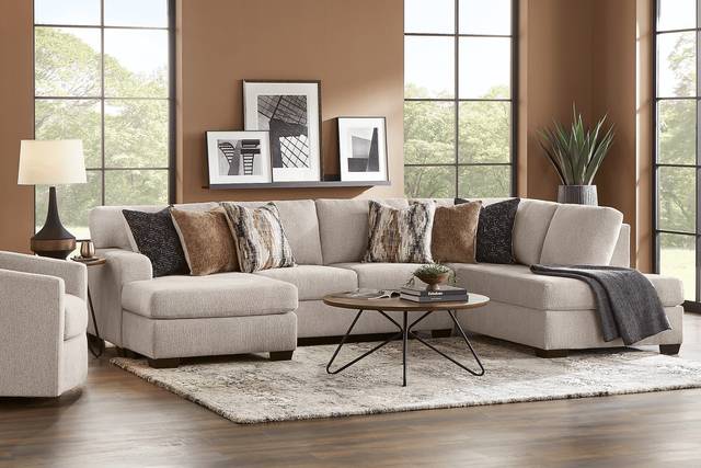 Wildwood Grove Beige 5 Pc Sectional Living Room - Thumbnail - Image 1