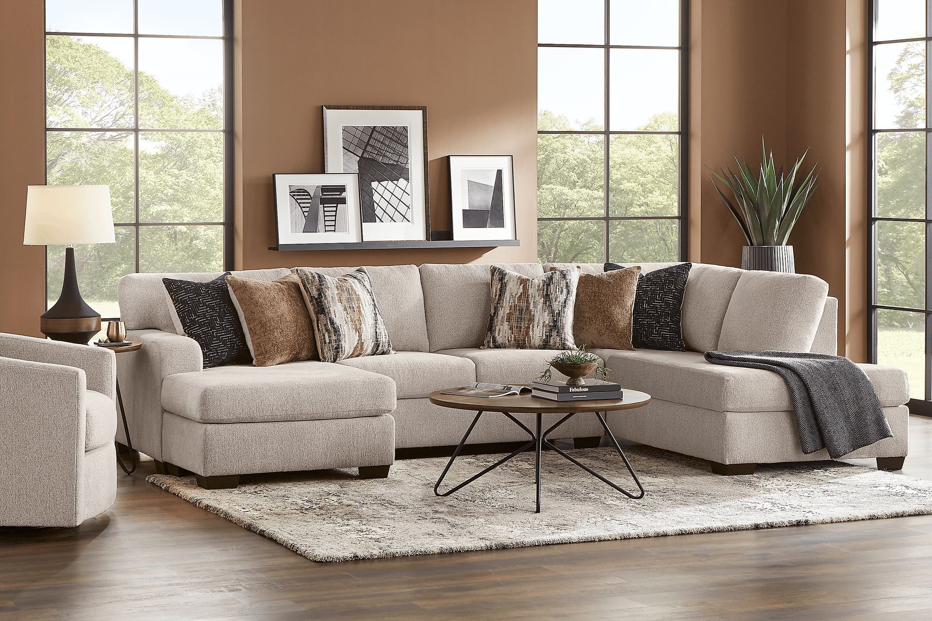 Wildwood Grove Beige 5 Pc Sectional Living Room - Image 1