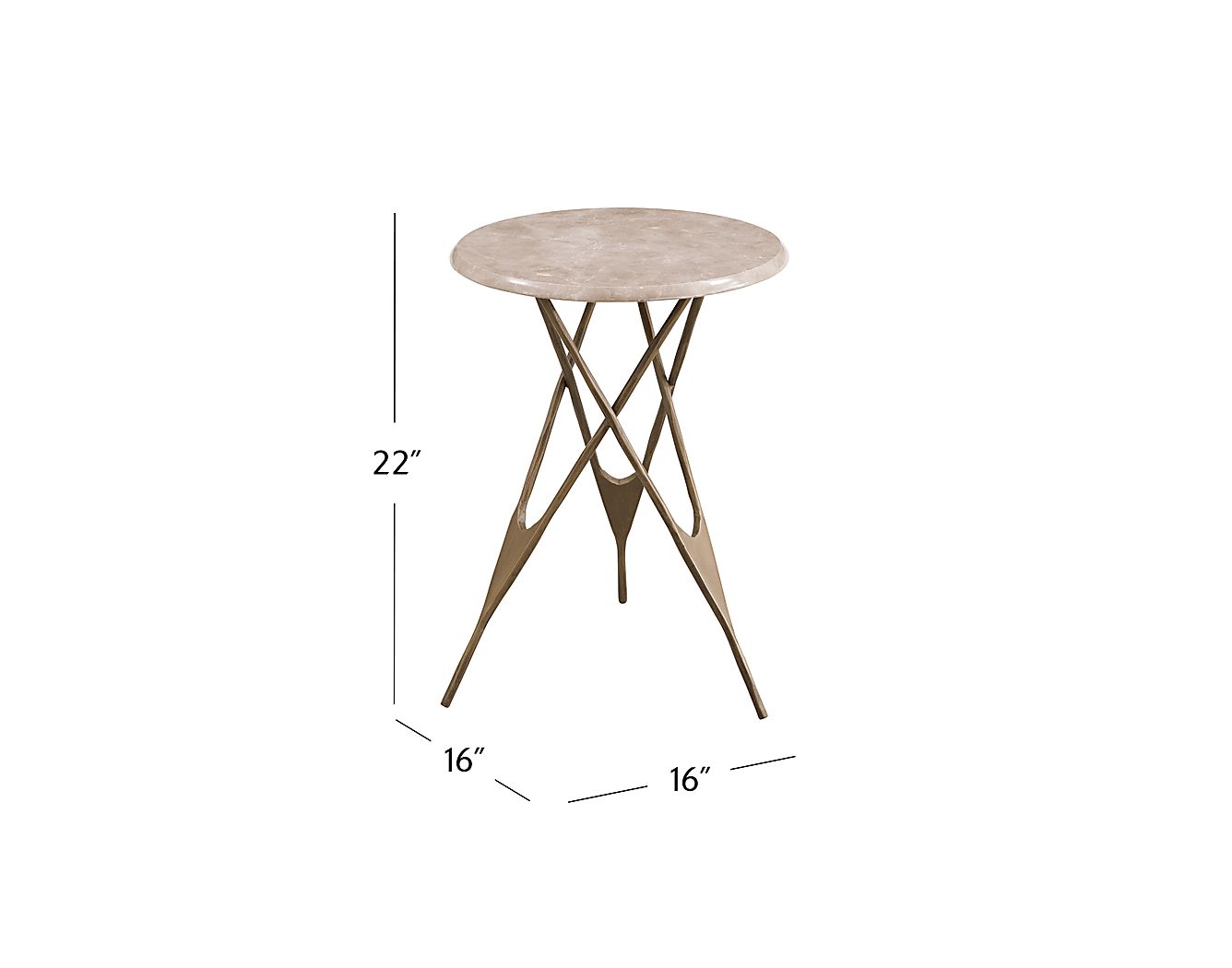 Wilene Brass Accent Table - Thumbnail 2
