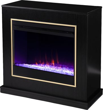 Willaurel I Black 33 in. Console, With Electric Fireplace