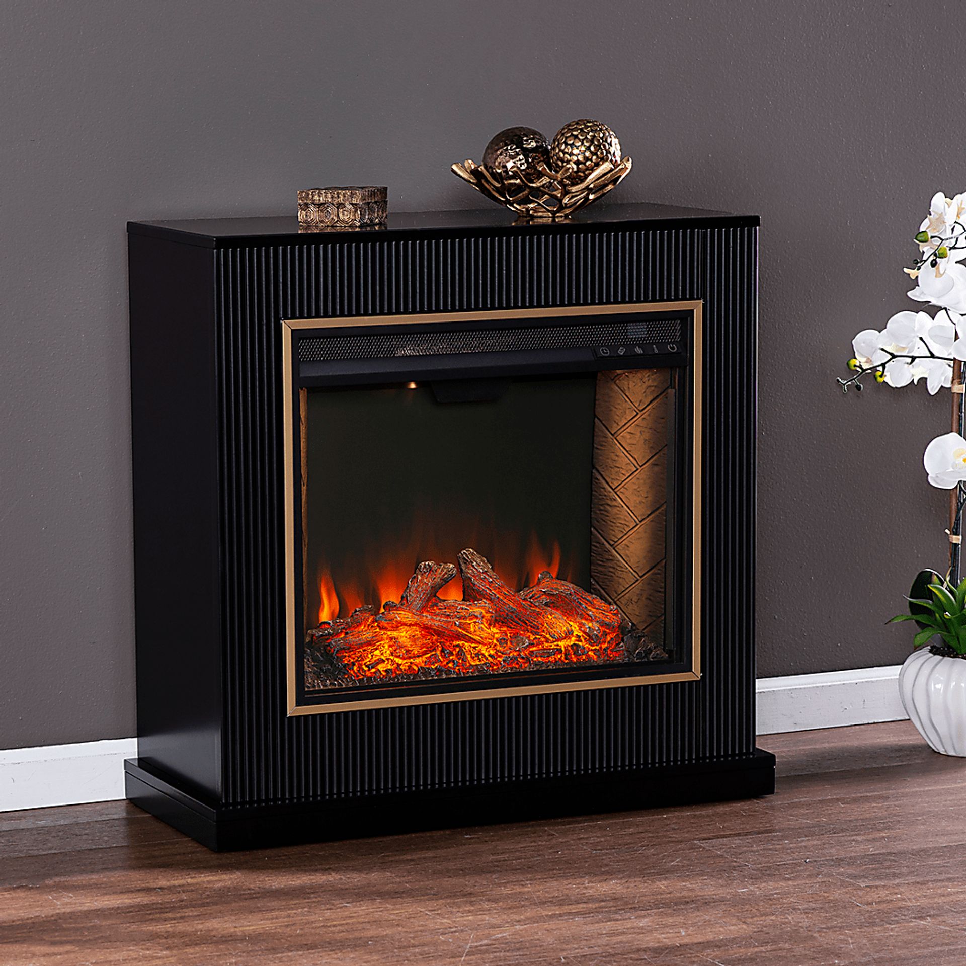 Willaurel III Black 33 in. Console, With Smart Electric Fireplace - Image 5