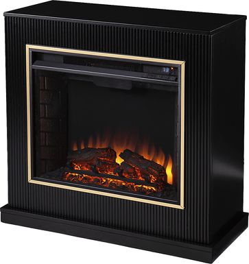 Willaurel IV Black 33 in. Console With Electric Log Fireplace