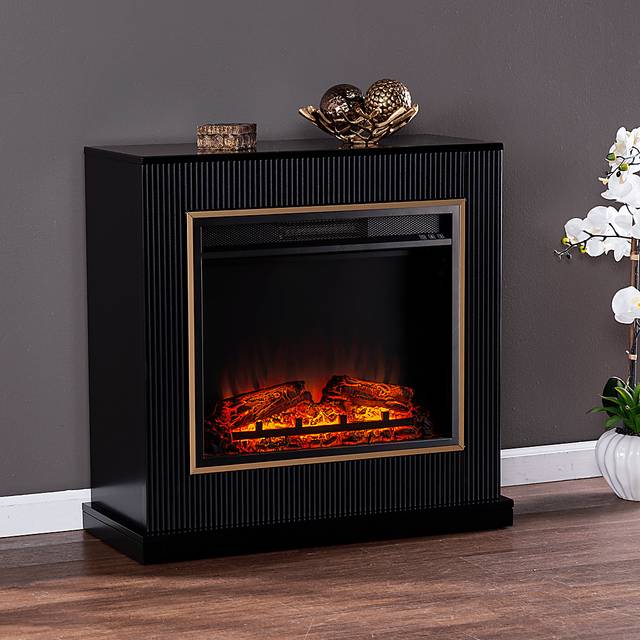 Willaurel V Black 34 in. Console with Electric Fireplace - Thumbnail - Image 2
