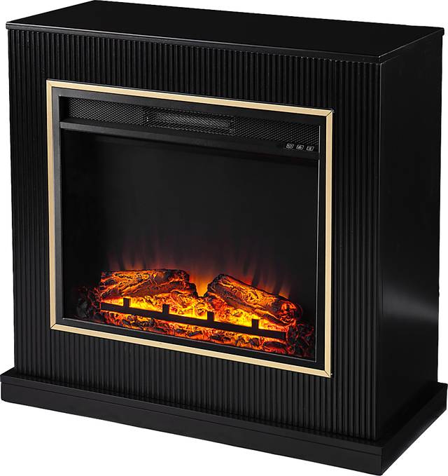 Willaurel V Black 34 in. Console with Electric Fireplace - Thumbnail - Image 1