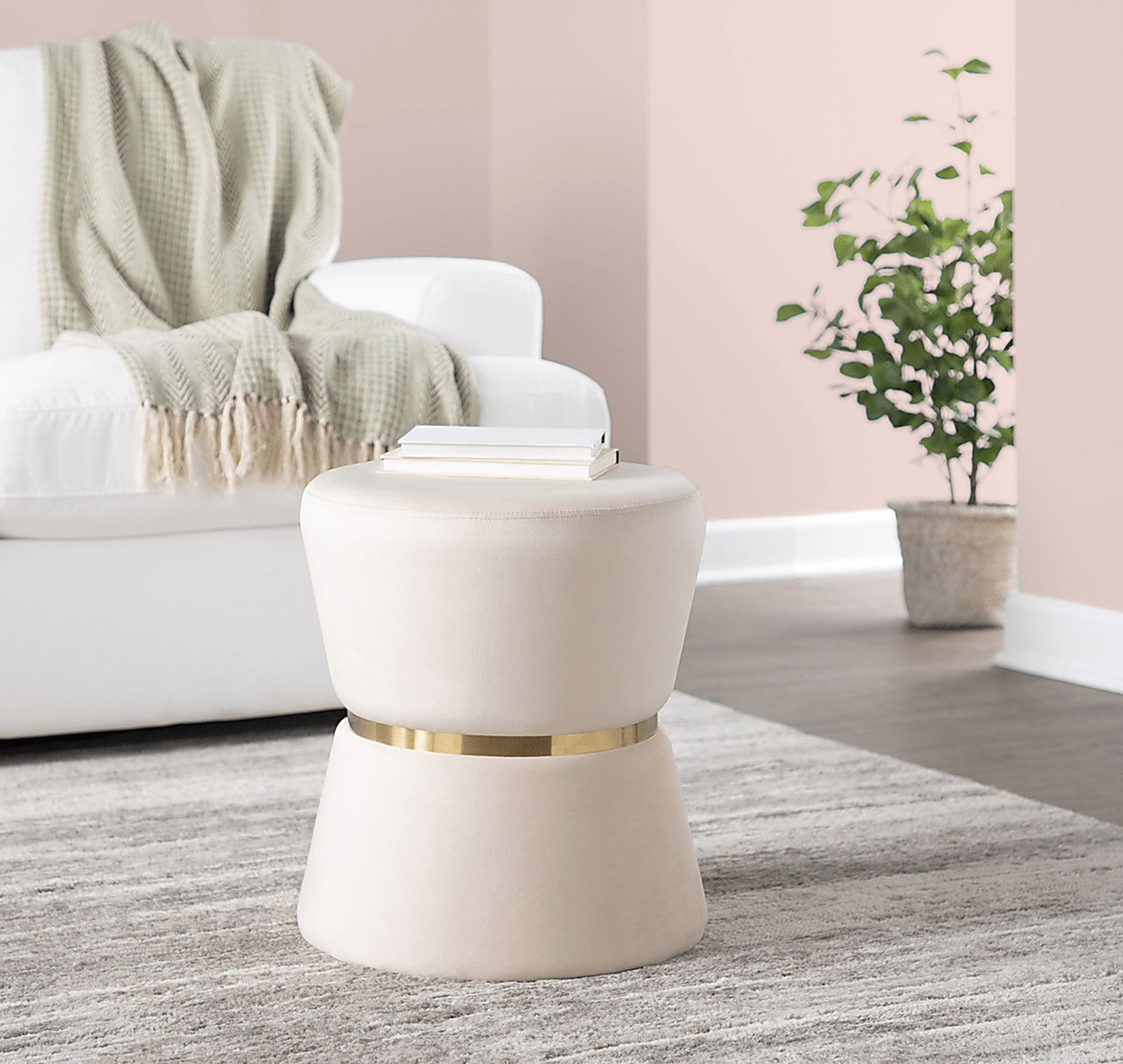 Willella Cream Ottoman - Image 2