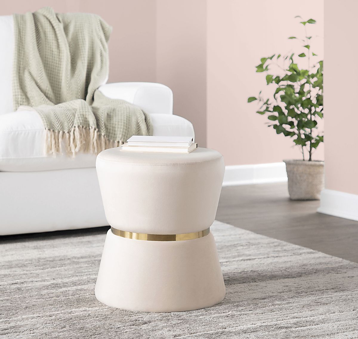 Willella Cream Beige Velvet Plush Ottoman Rooms to Go — free download