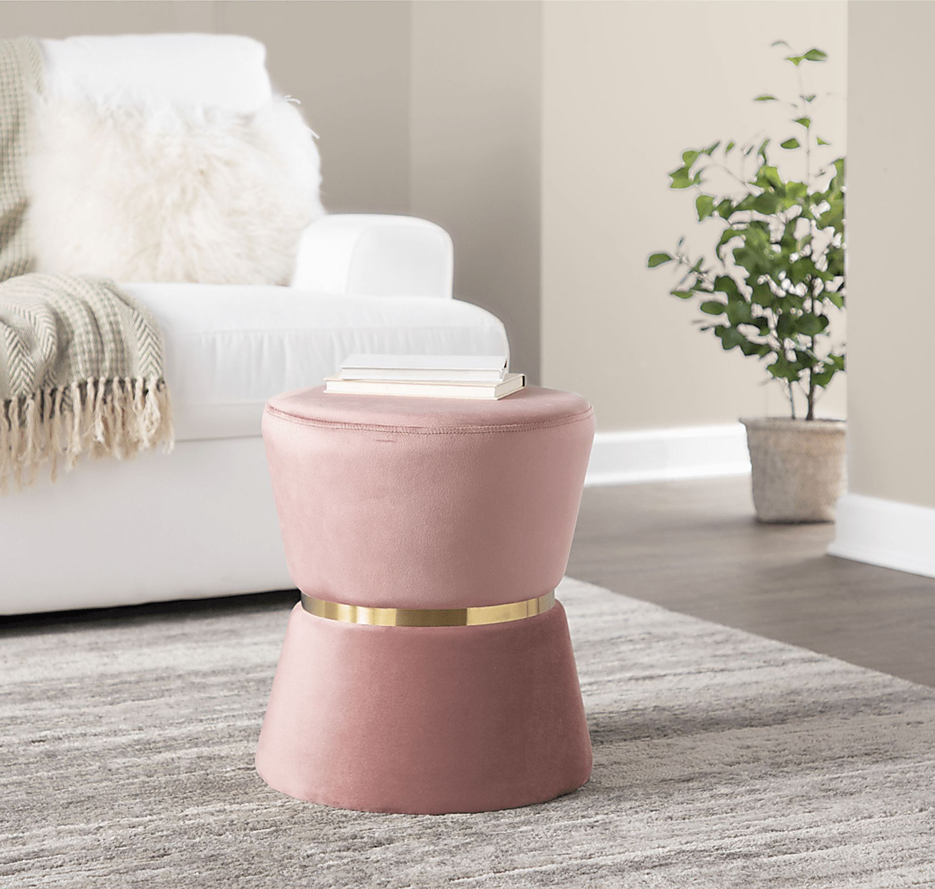 Willella Pink Ottoman - Image 2