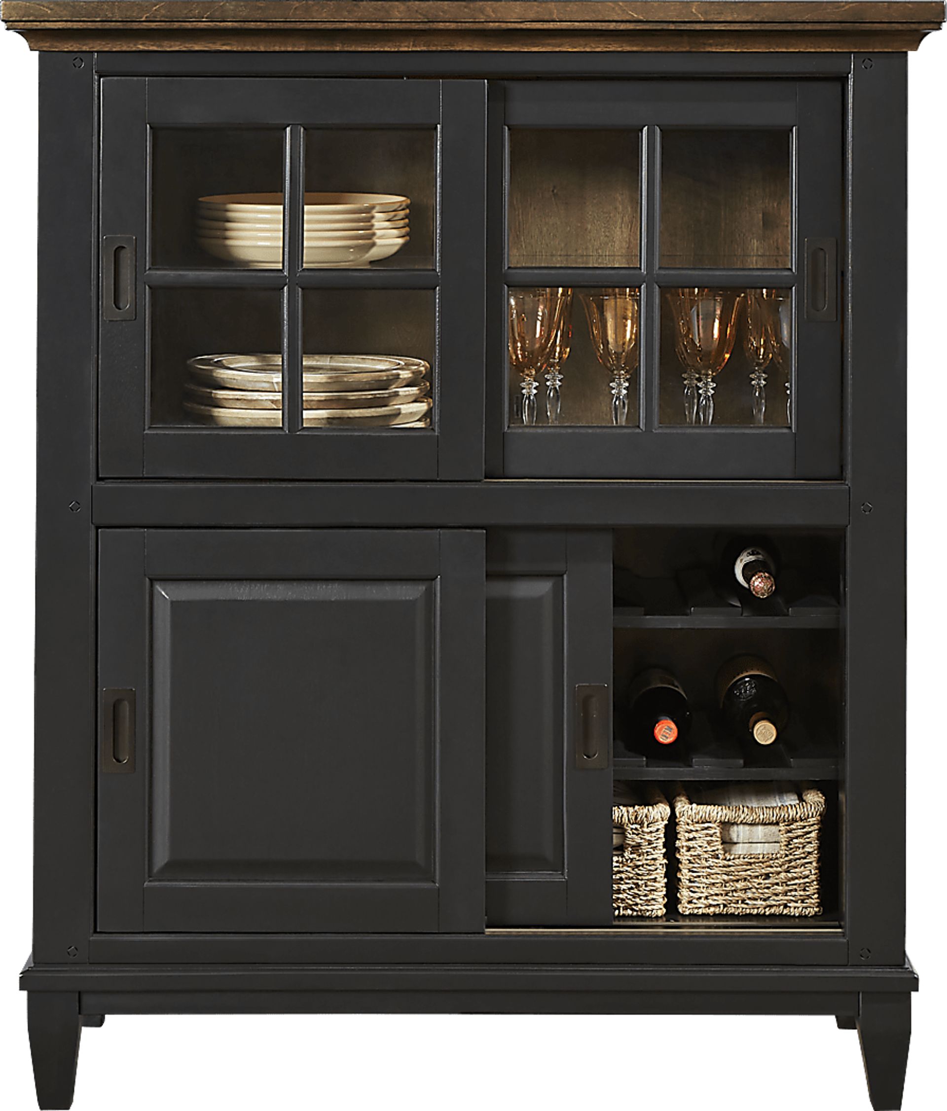 Williamsport Black Cherry Sliding Door Curio - Image 1