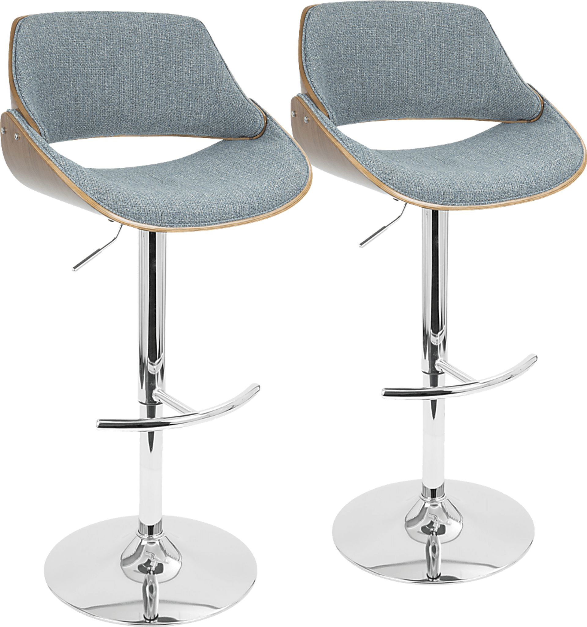 Willmann Blue Adjustable Barstool, Set of 2 - Image 1