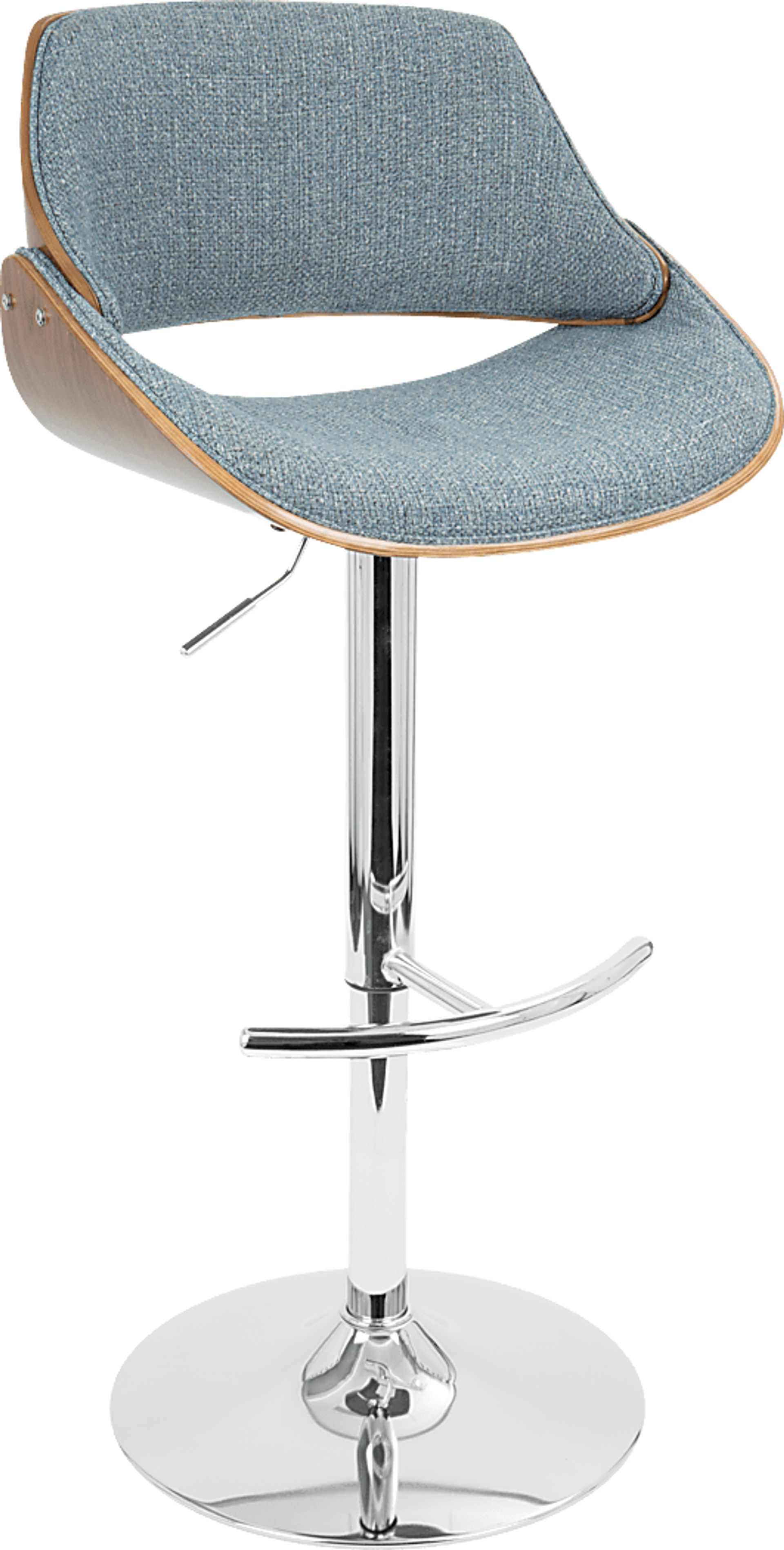 Willmann Blue Adjustable Swivel Barstool, Set of 3 - Image 4