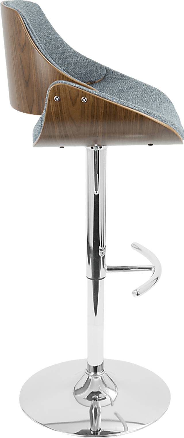 Willmann Blue Adjustable Swivel Barstool, Set of 3 - Thumbnail - Image 5