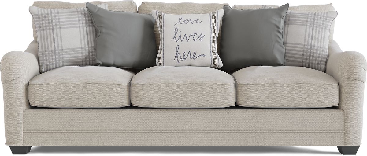 Willowbrook Stone Beige Chenille Fabric Premium Sleeper Sofa Rooms to Go