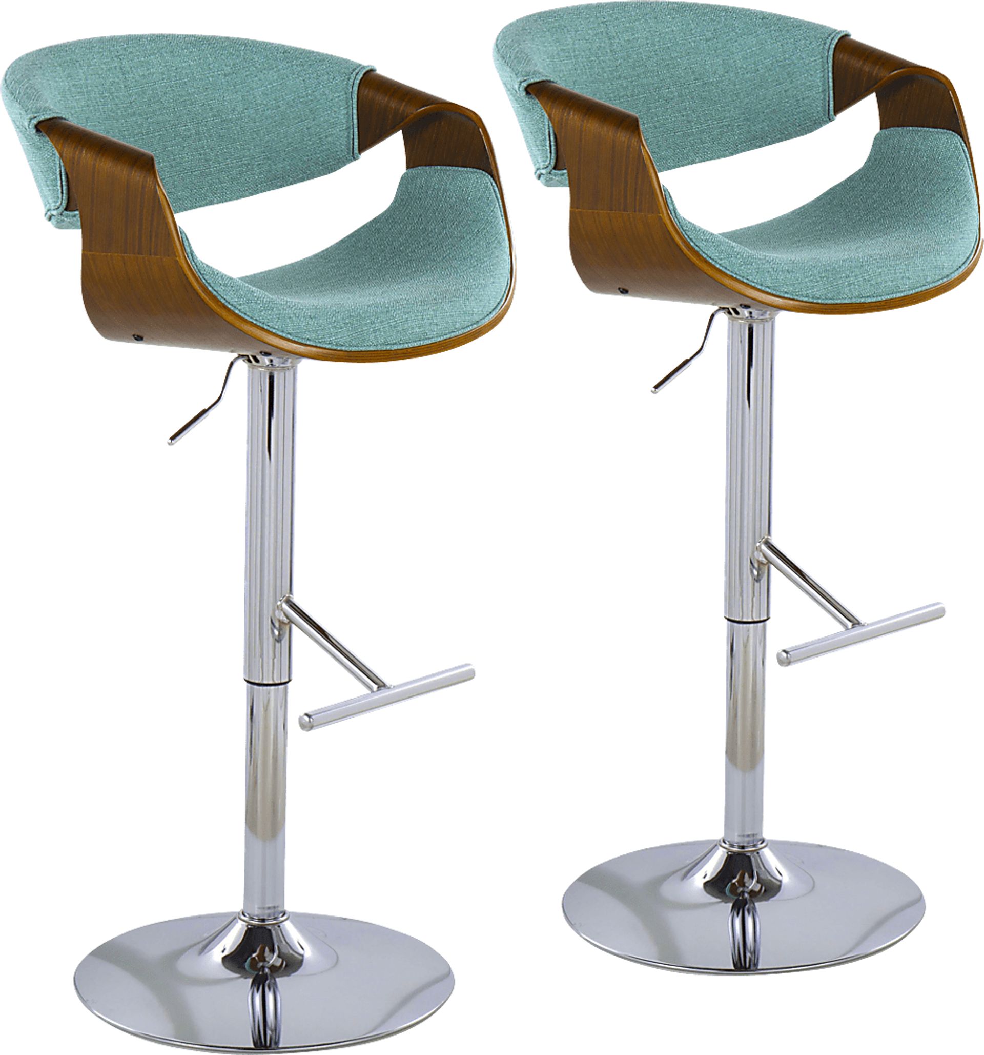 Willowwick Teal Adjustable Barstool, Set of 2 - Image 1