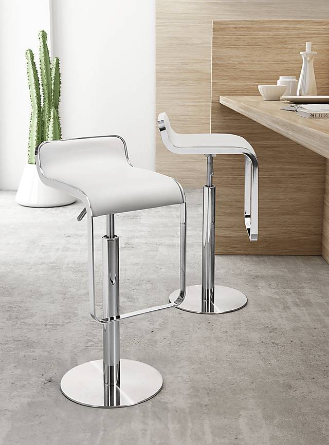 Willsada White Adjustable Bar Stool - Thumbnail - Image 2