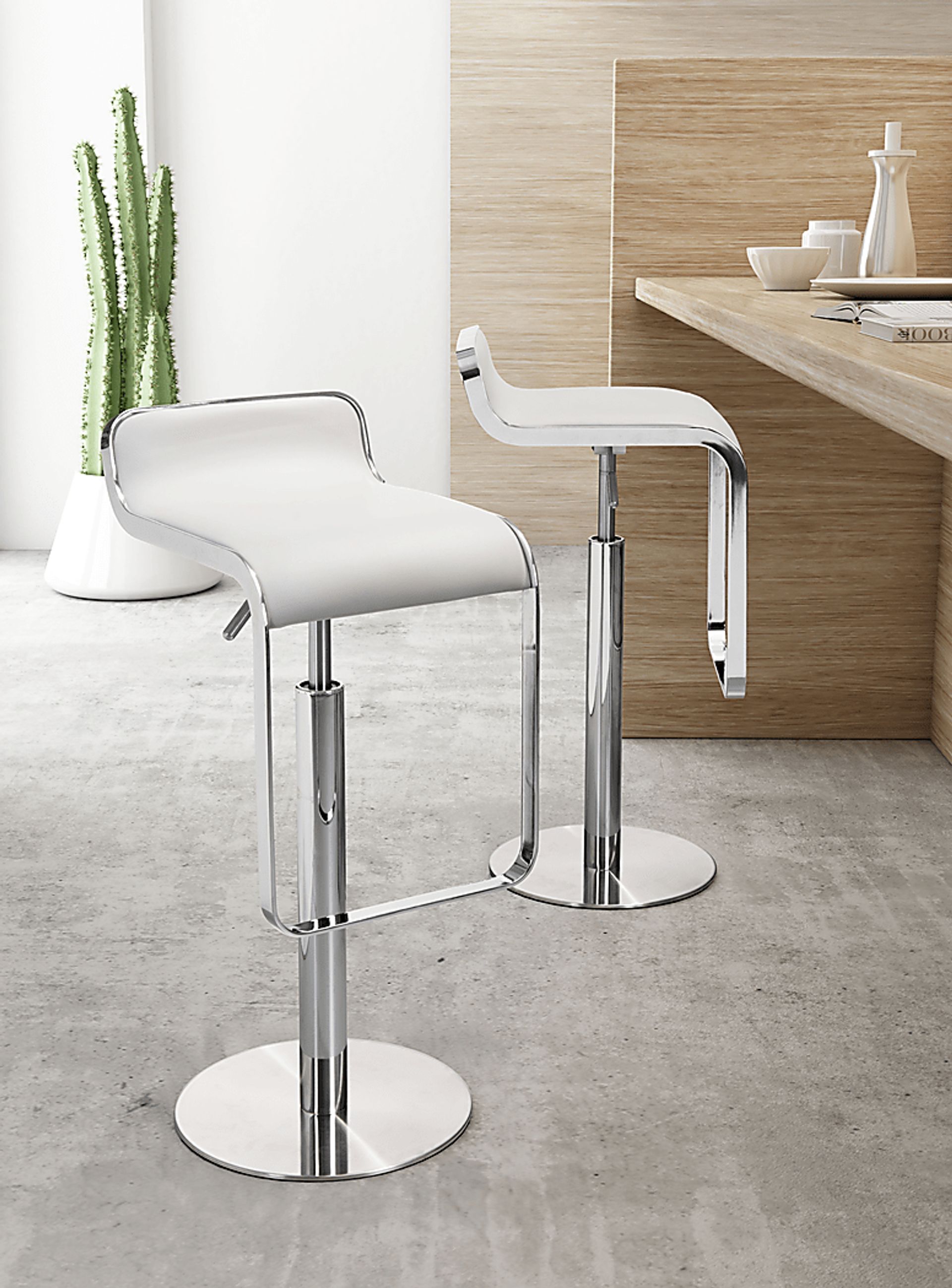 Willsada White Adjustable Bar Stool - Image 2