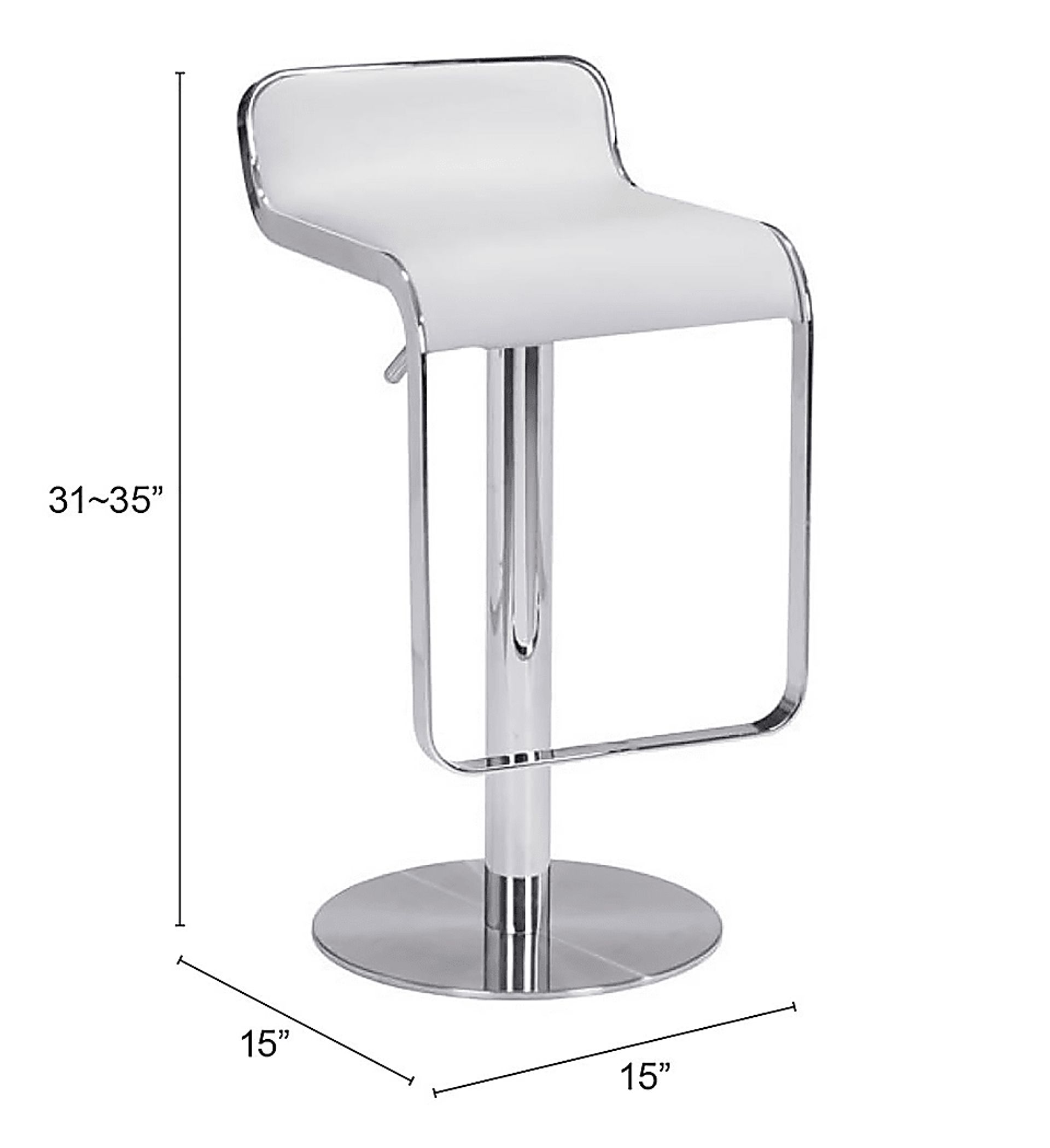 Willsada White Adjustable Bar Stool - Image 6