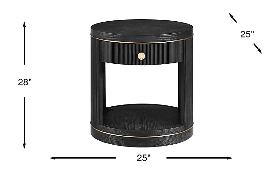 Wilshire Black End Table - Thumbnail 3