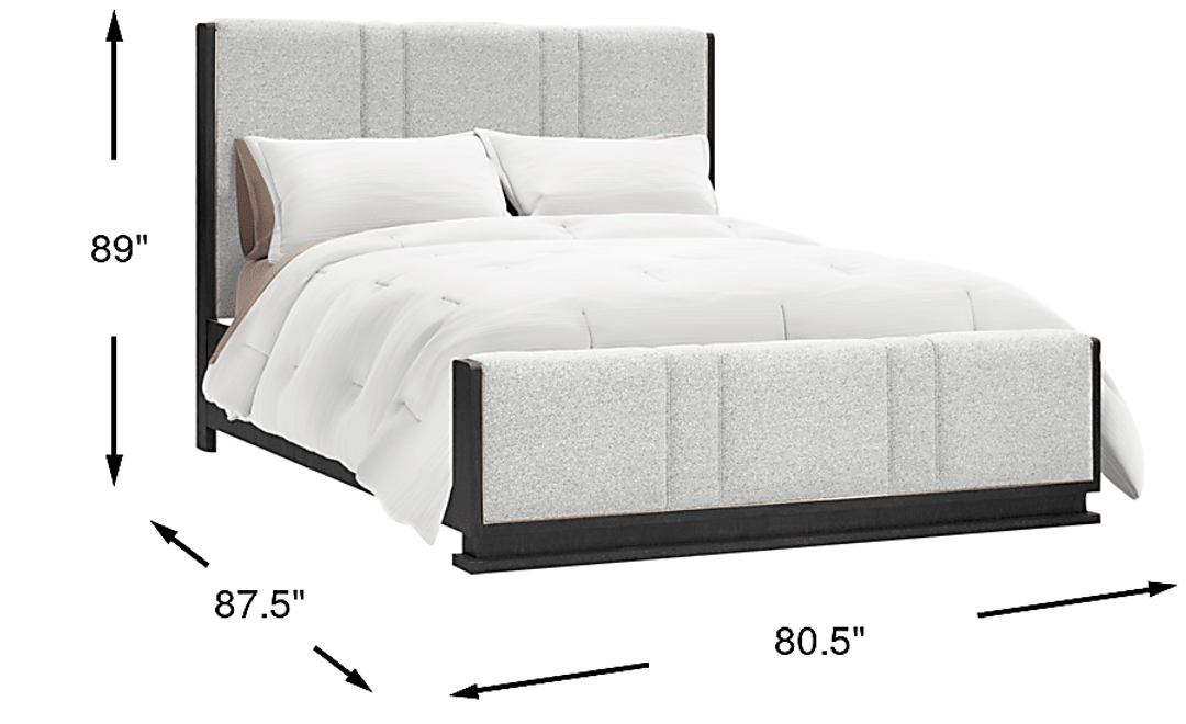 Wilshire Gray 3 Pc King Upholstered Bed