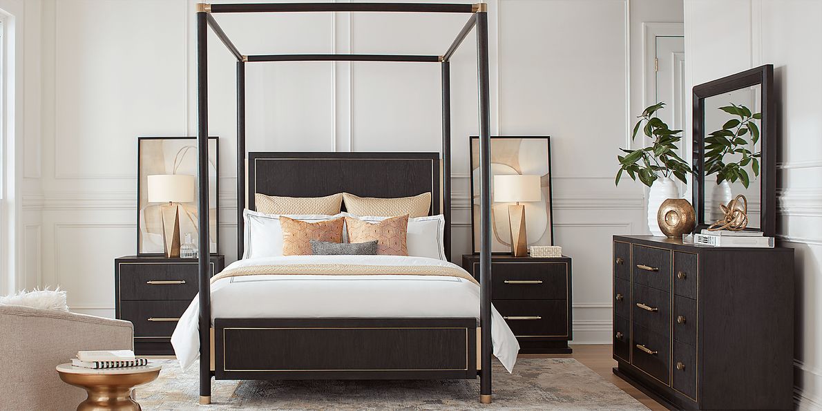 Black canopy online bedroom sets