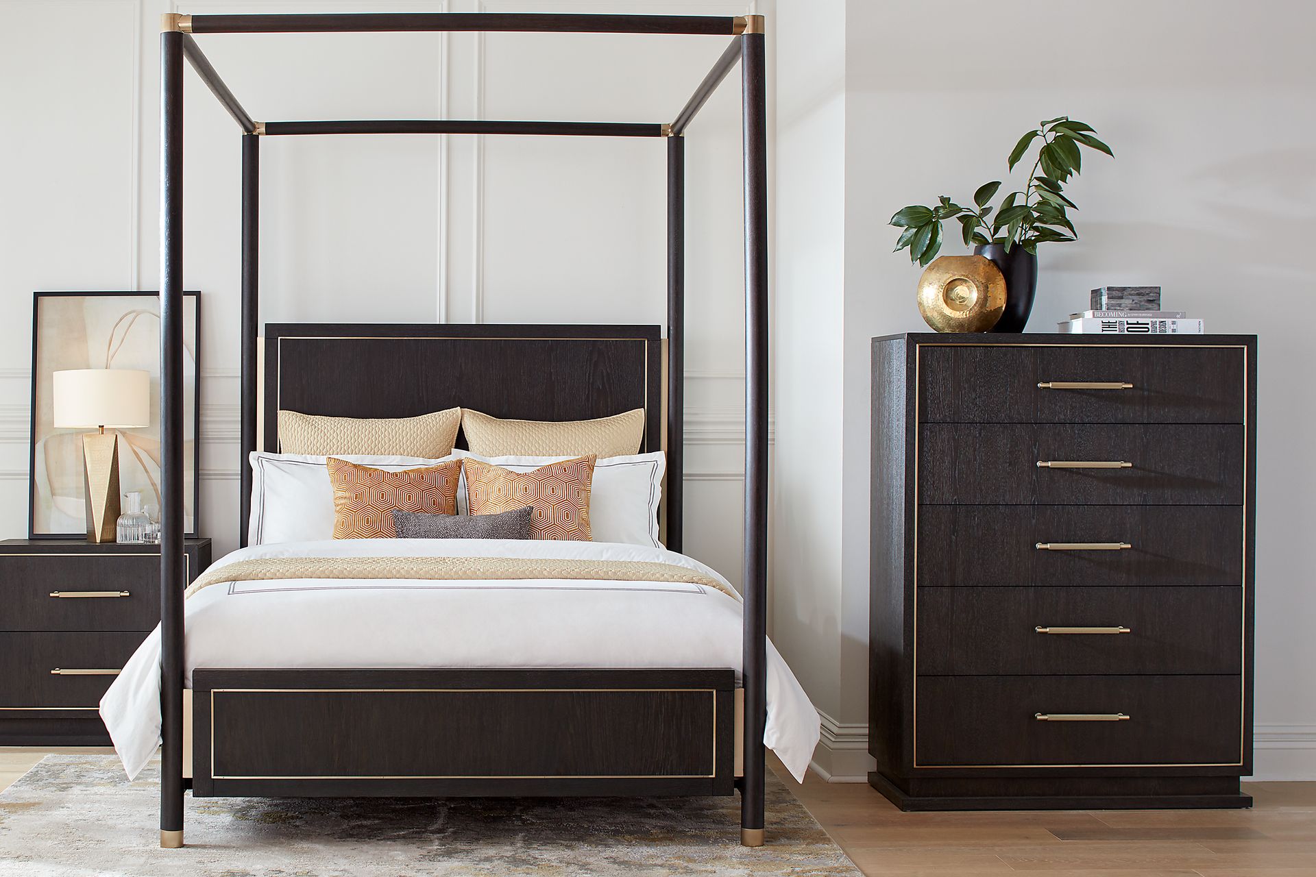 Wilshire Merlot 5 Pc Queen Canopy Bedroom - Image 1