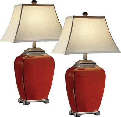 Wilson Pointe Red Lamp, Set of 2