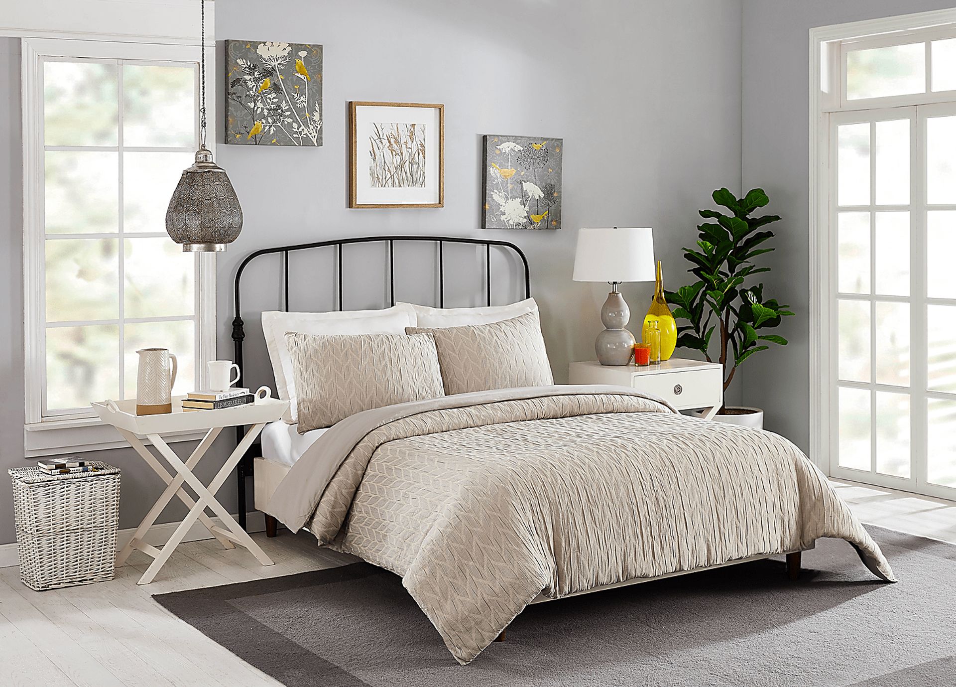 Wilsonia Gray Full/Queen 3 Pc Duvet Set - Image 2