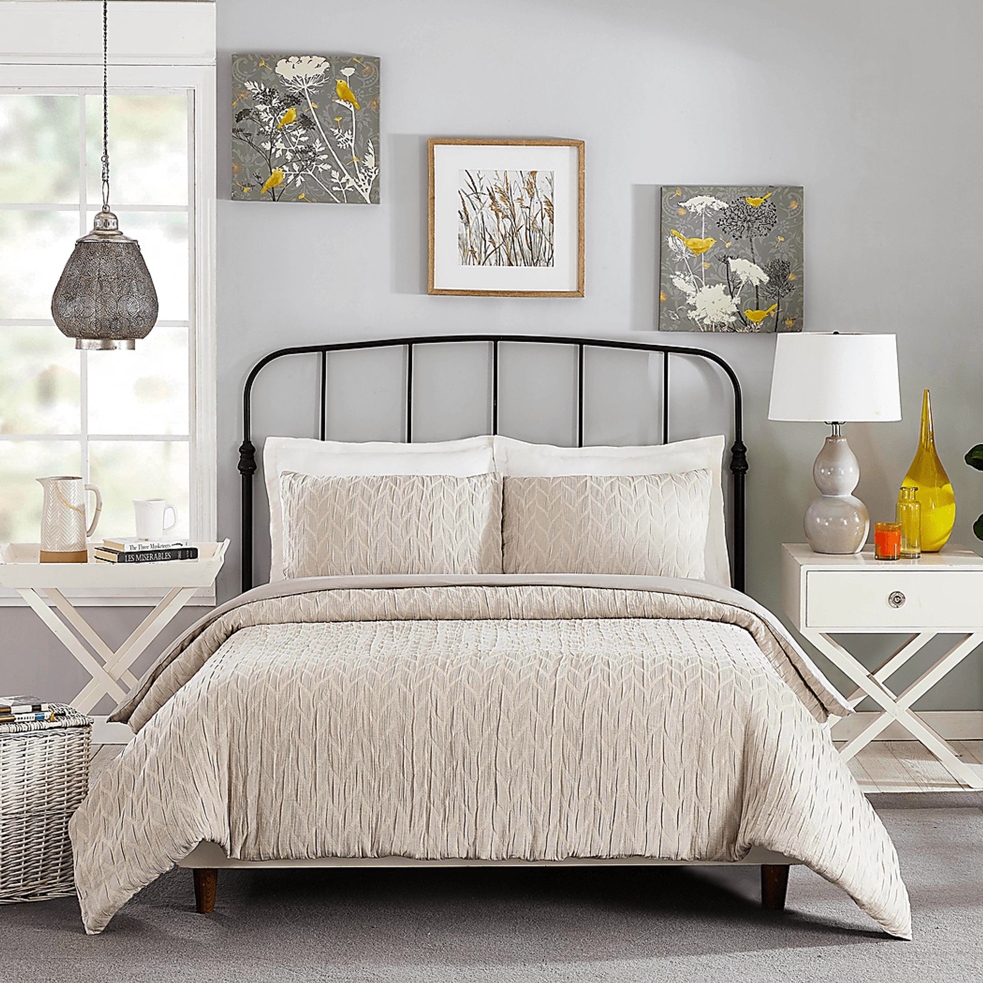Wilsonia Gray King 3 Pc Duvet Set - Image 1