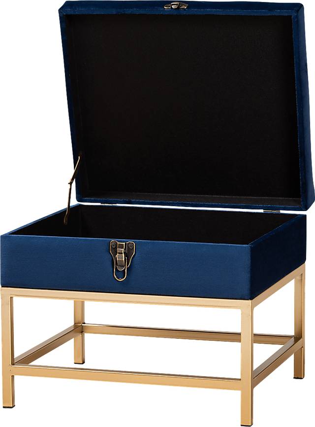 Wiltz Blue Storage Accent Ottoman - Thumbnail - Image 2