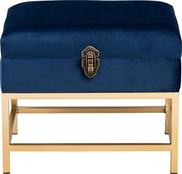 Wiltz Blue Storage Accent Ottoman - Thumbnail - Image 3