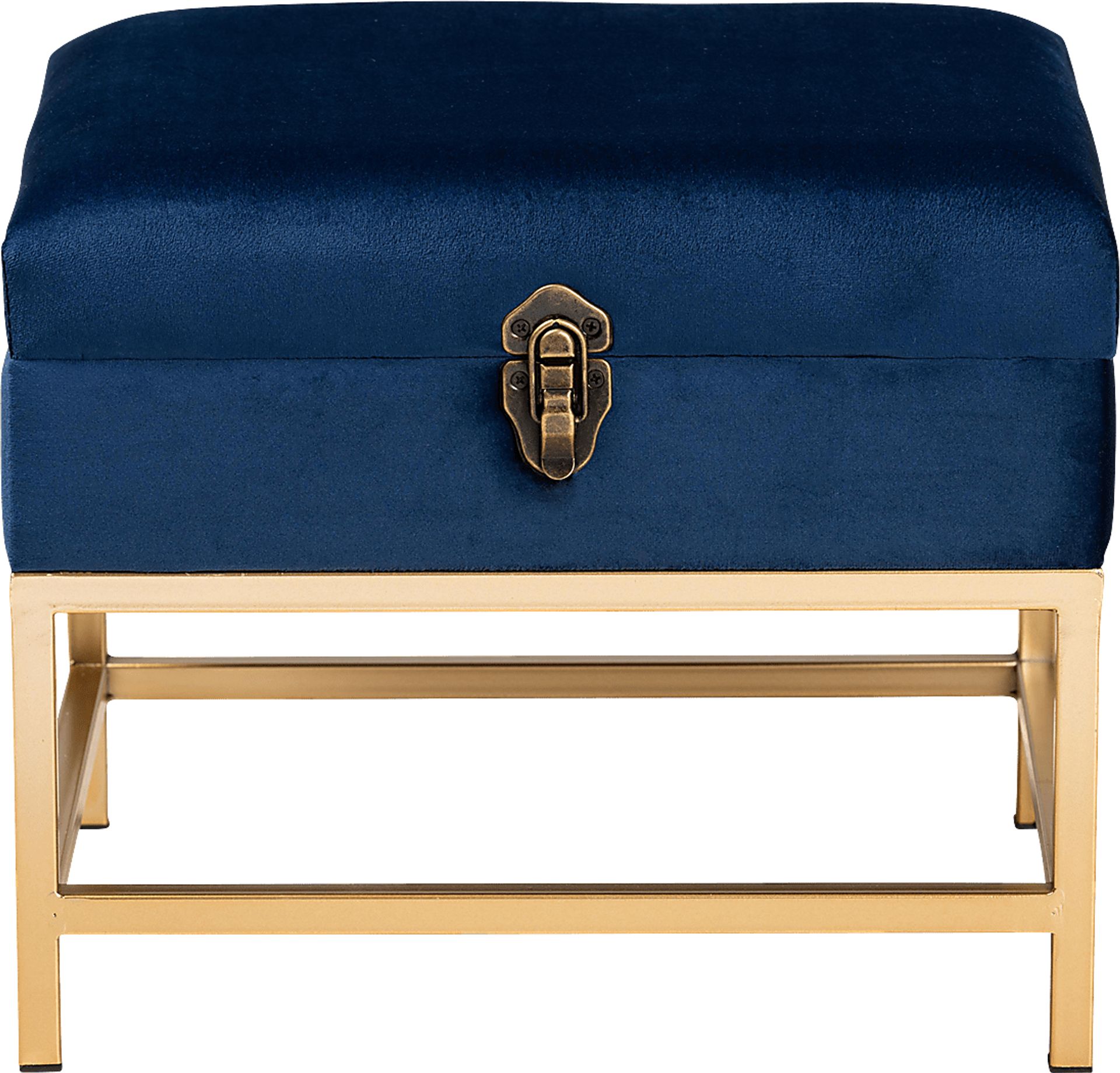 Wiltz Blue Storage Accent Ottoman - Image 3