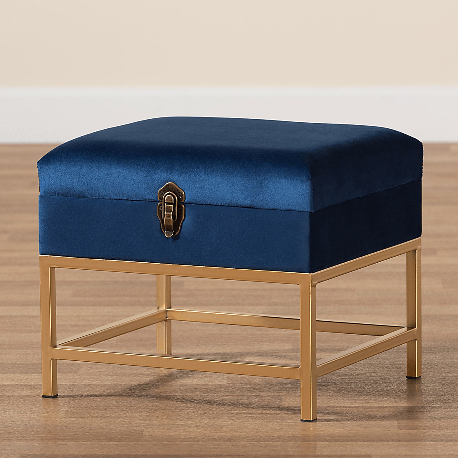 Wiltz Blue Storage Accent Ottoman - Image 9