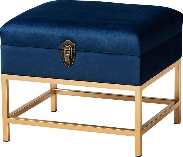 Wiltz Blue Storage Accent Ottoman - Thumbnail - Image 1