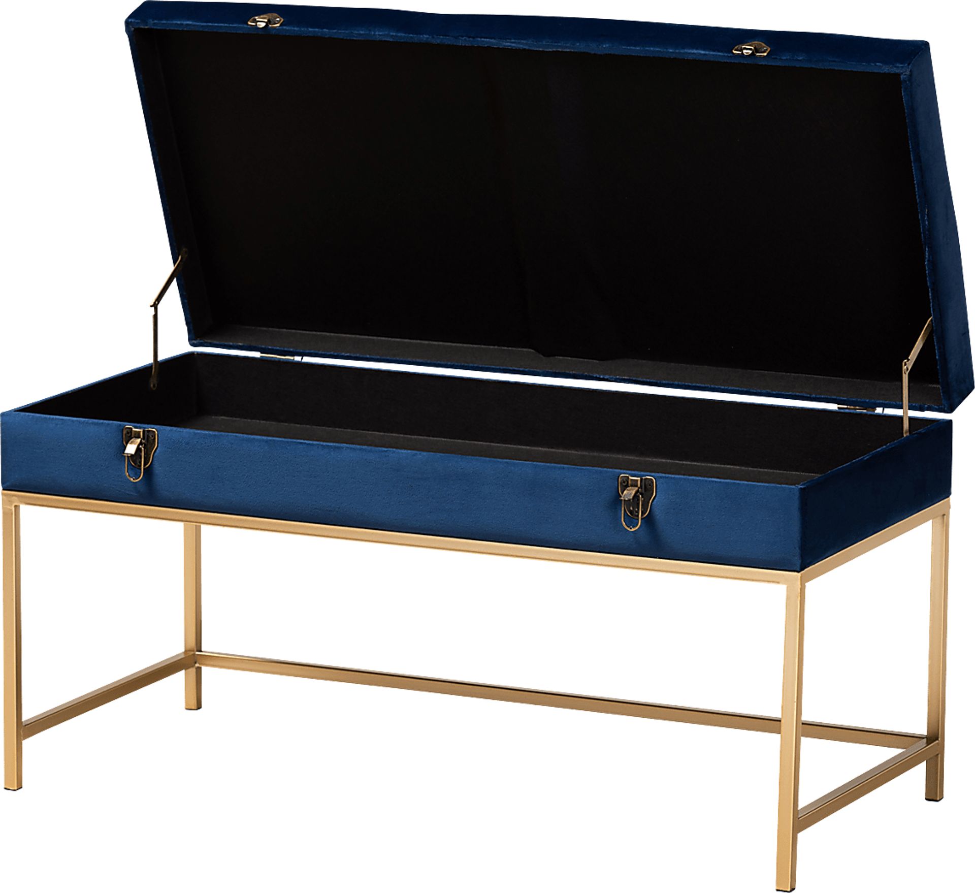 Wiltz Blue Storage Ottoman - Image 2