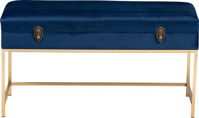 Wiltz Blue Storage Ottoman - Thumbnail - Image 3