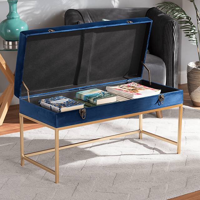 Wiltz Blue Storage Ottoman - Thumbnail - Image 8