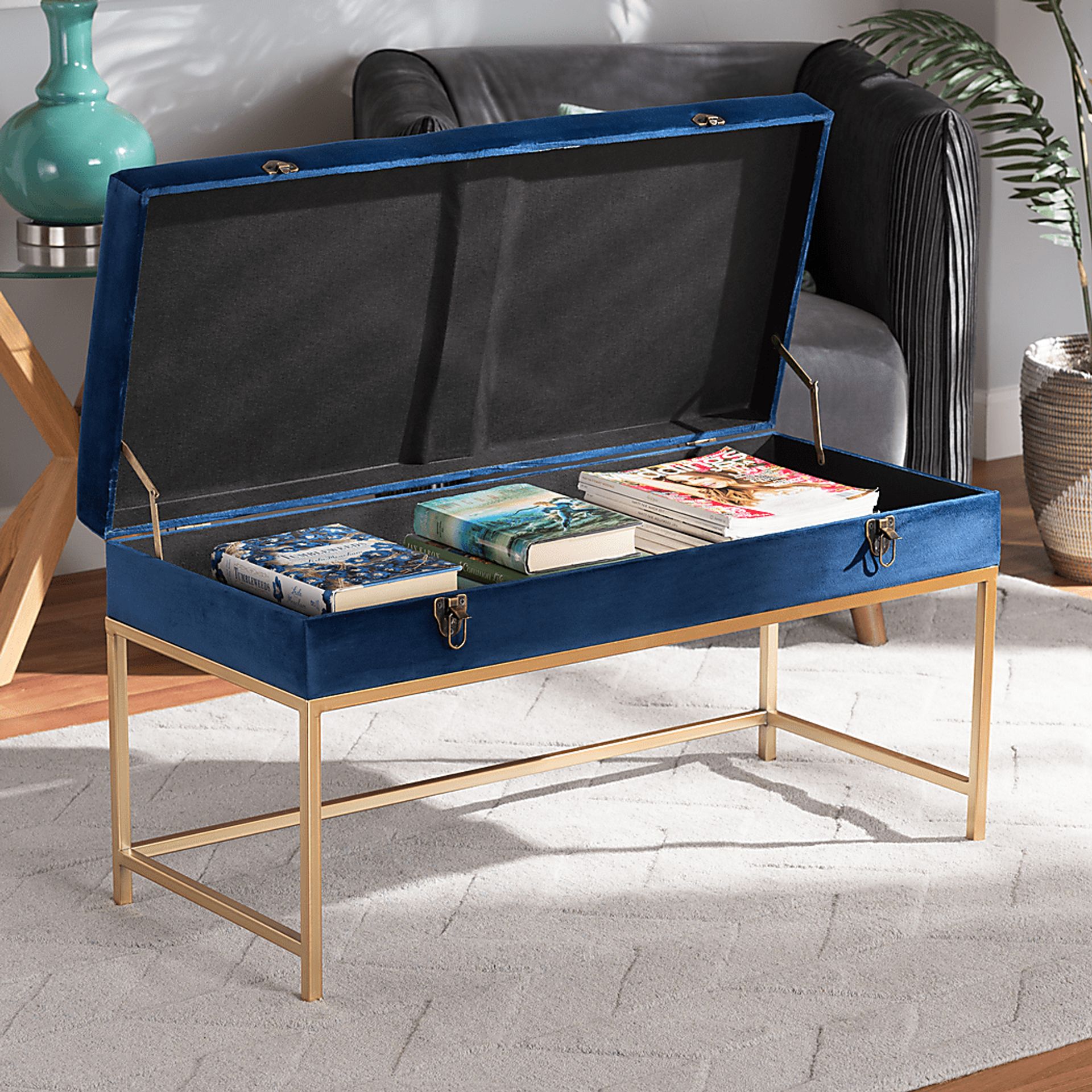 Wiltz Blue Storage Ottoman - Image 8